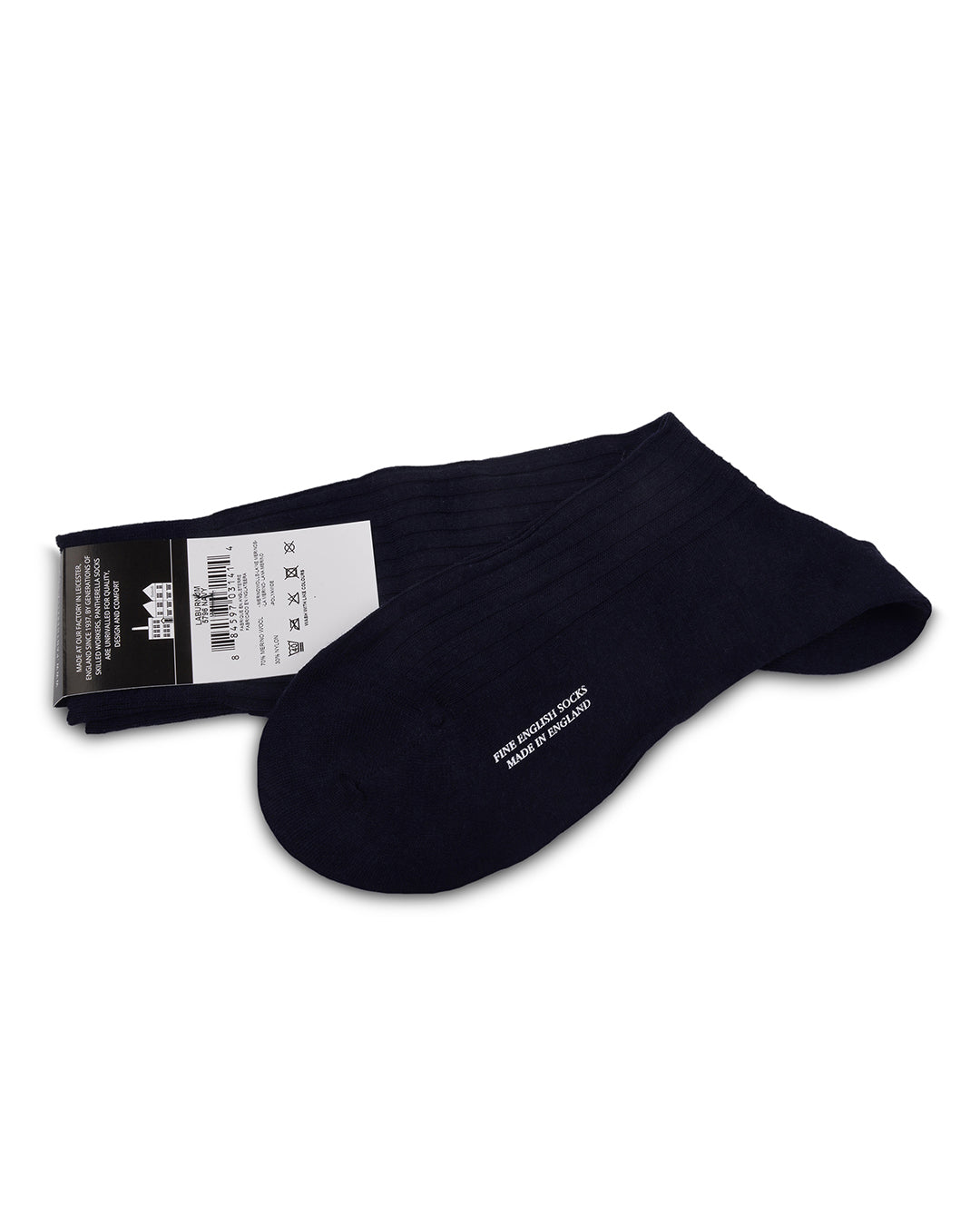 Pantherella LABURNUM Merino  Rib - Navy - 2