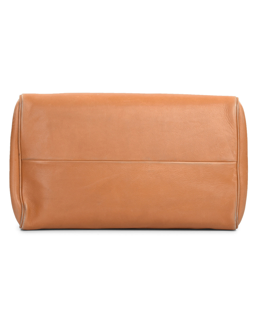 Large Travel Bag in Tan Calf Leather With Navy Trims - 6