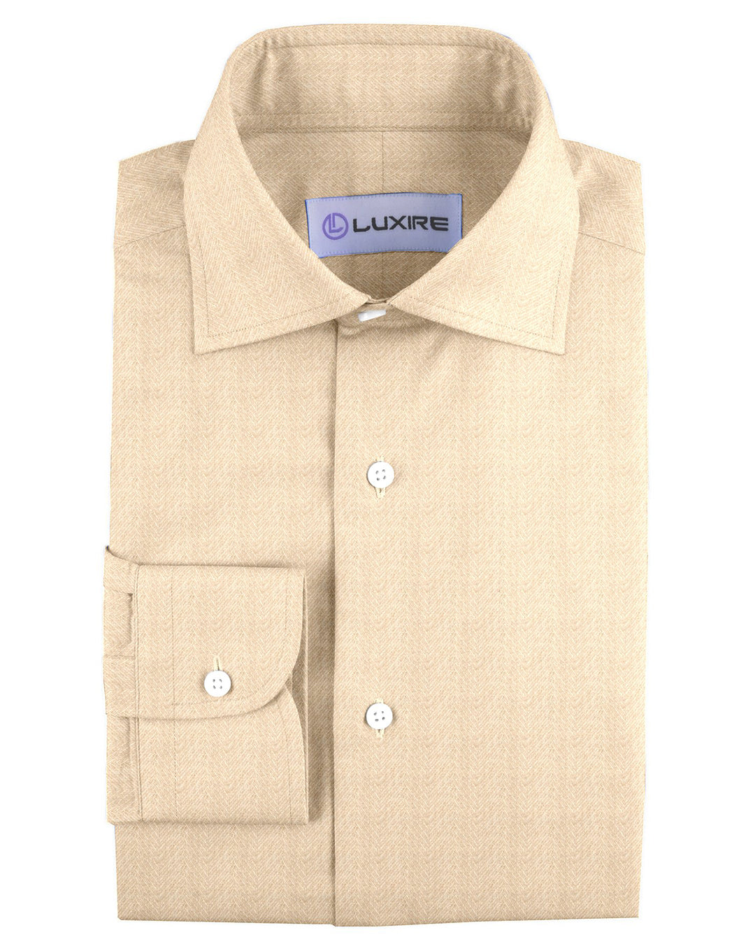 Cashmerello Alumo: Light Beige Cotton Herringbone