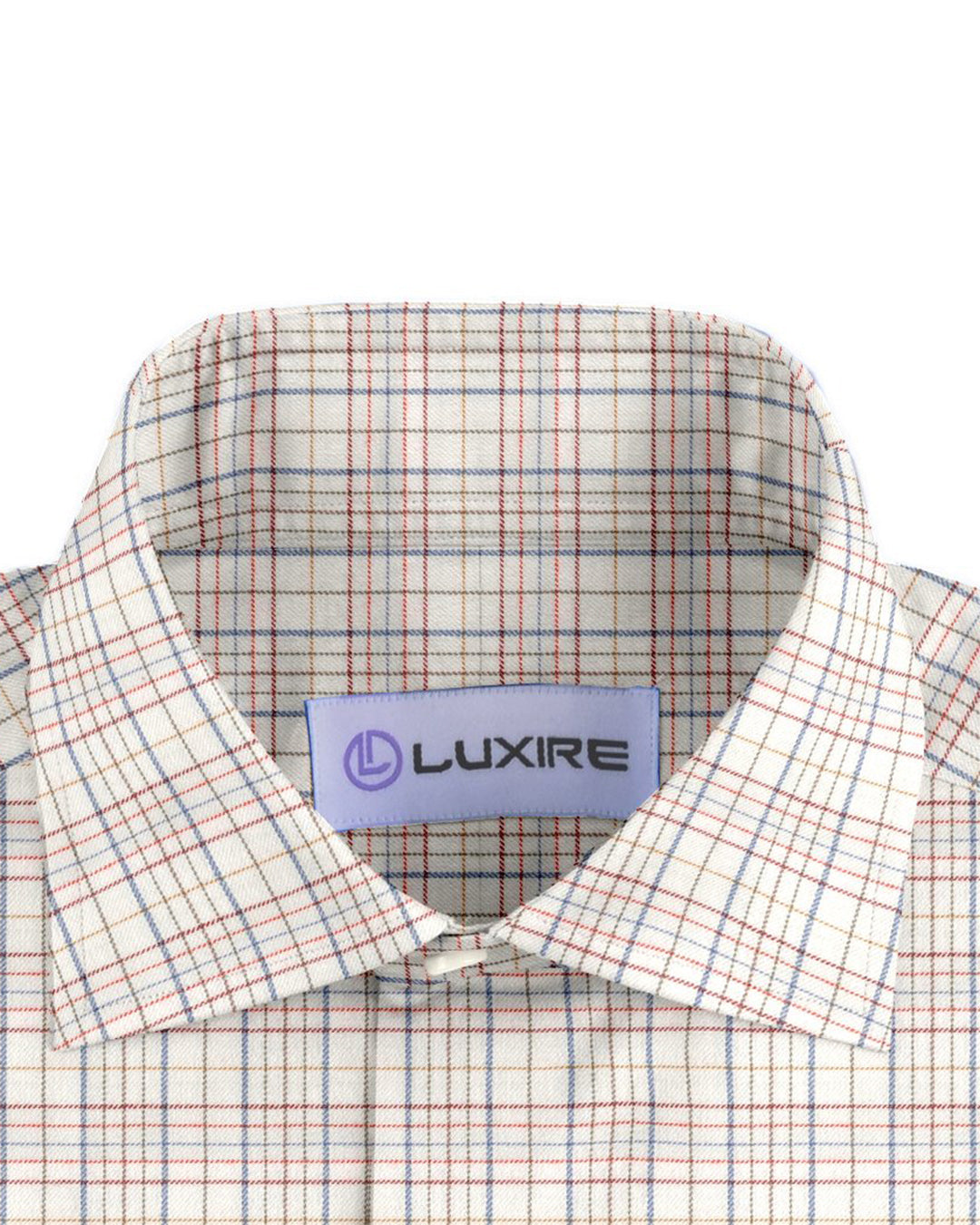 Cashmerello Alumo: Off White Bright Red Tattersall