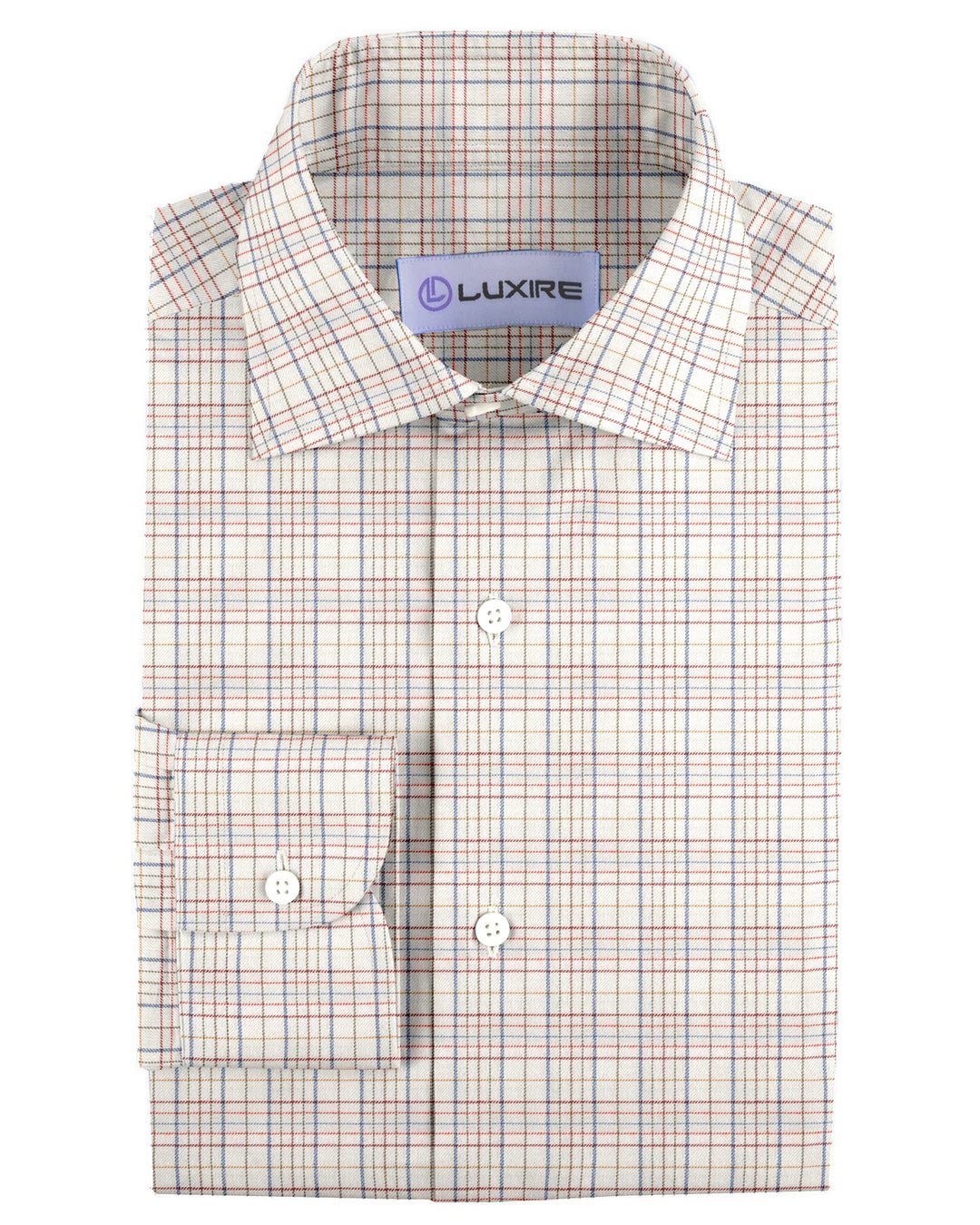 Cashmerello Alumo: Off White Bright Red Tattersall