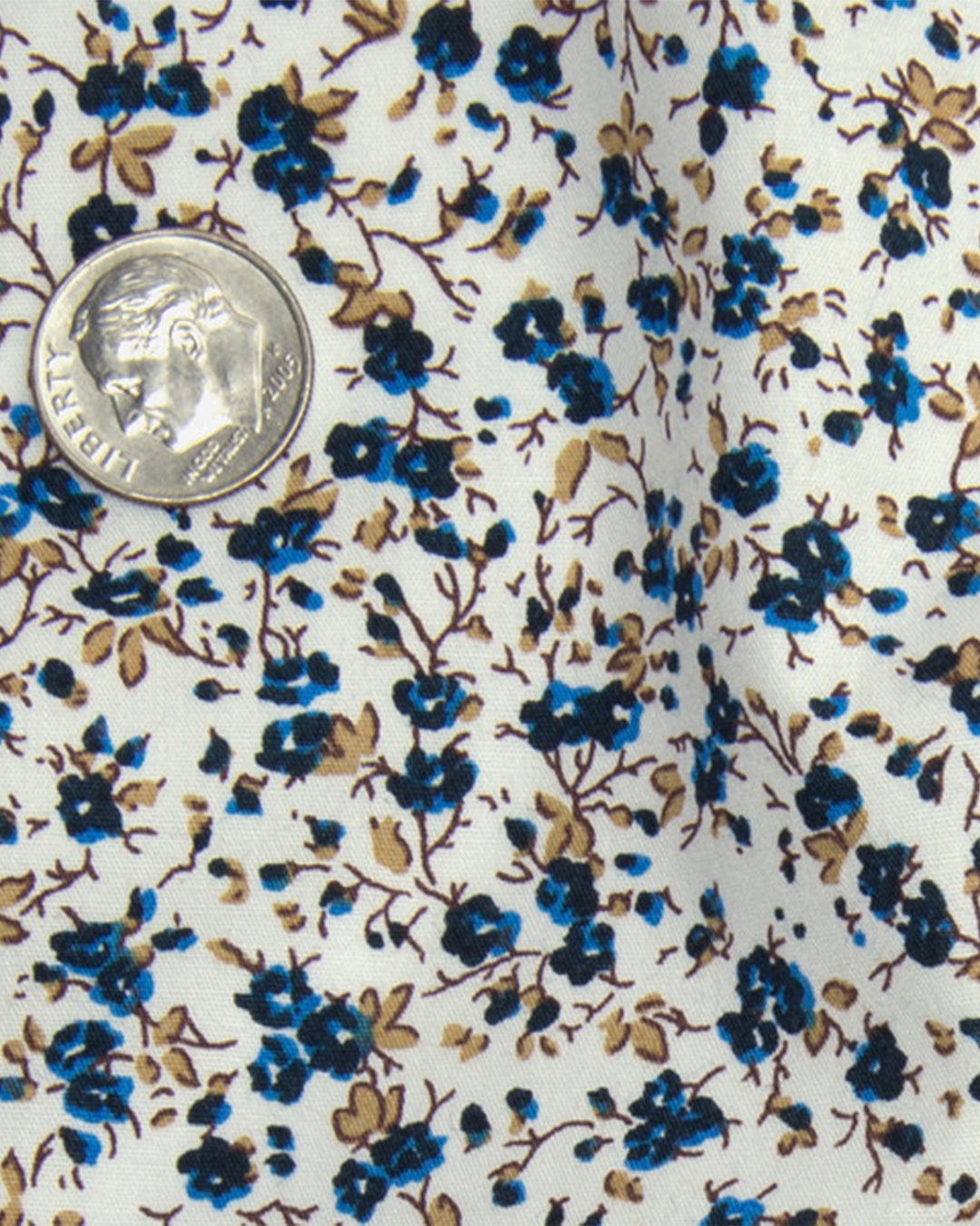 Camp collar PRESET STYLE in Blue Fine Floral Prints on White - 3