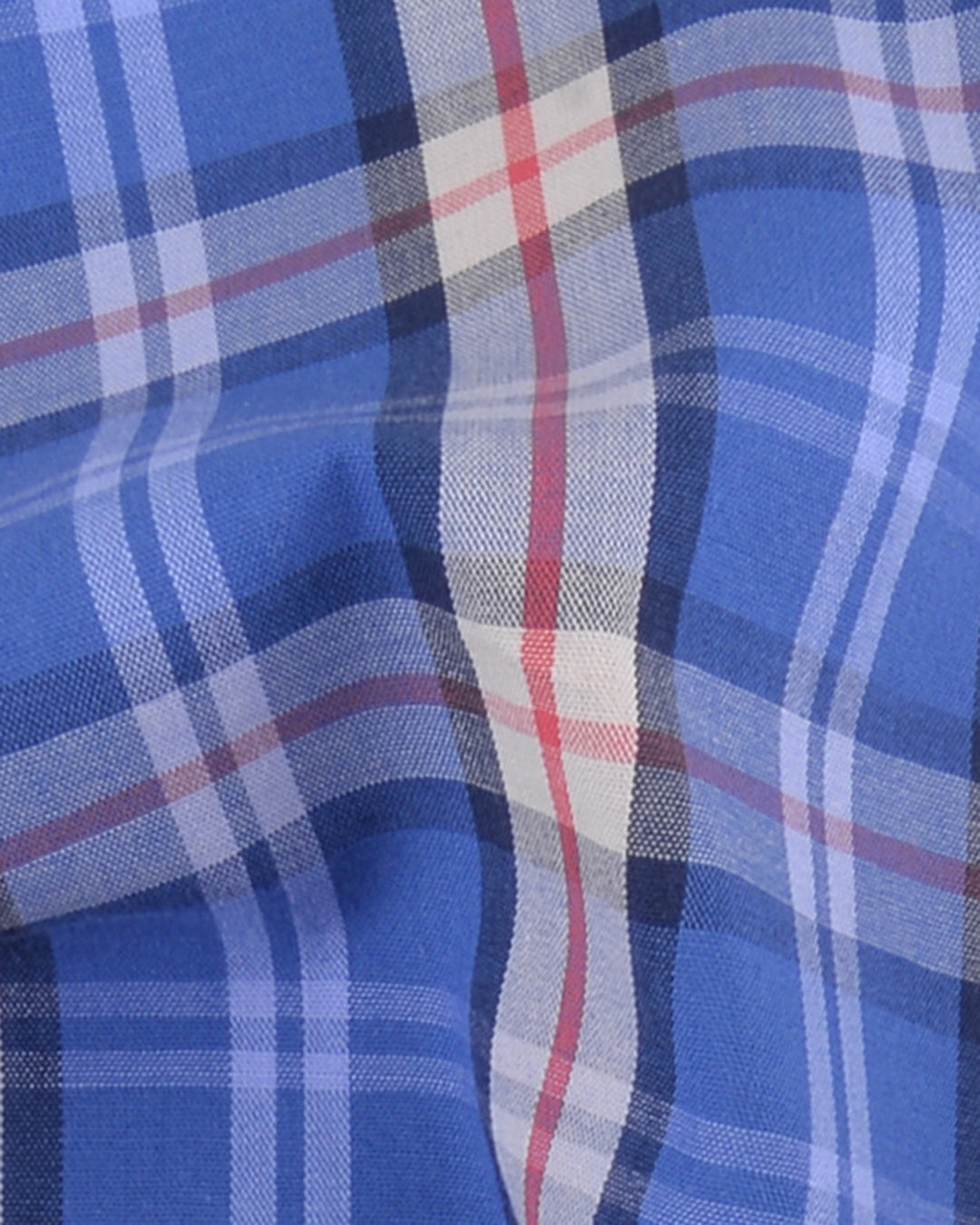 Blue Cream Red Tartan Checks