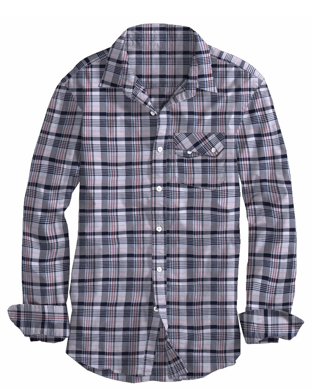 Navy Red Pink Madras Checks - 1