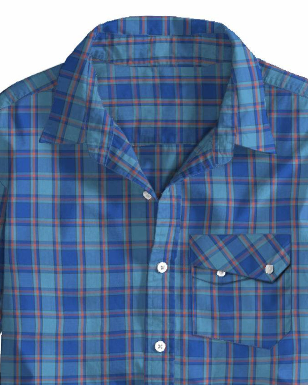 Dark Light Blue Orange Checks - 2
