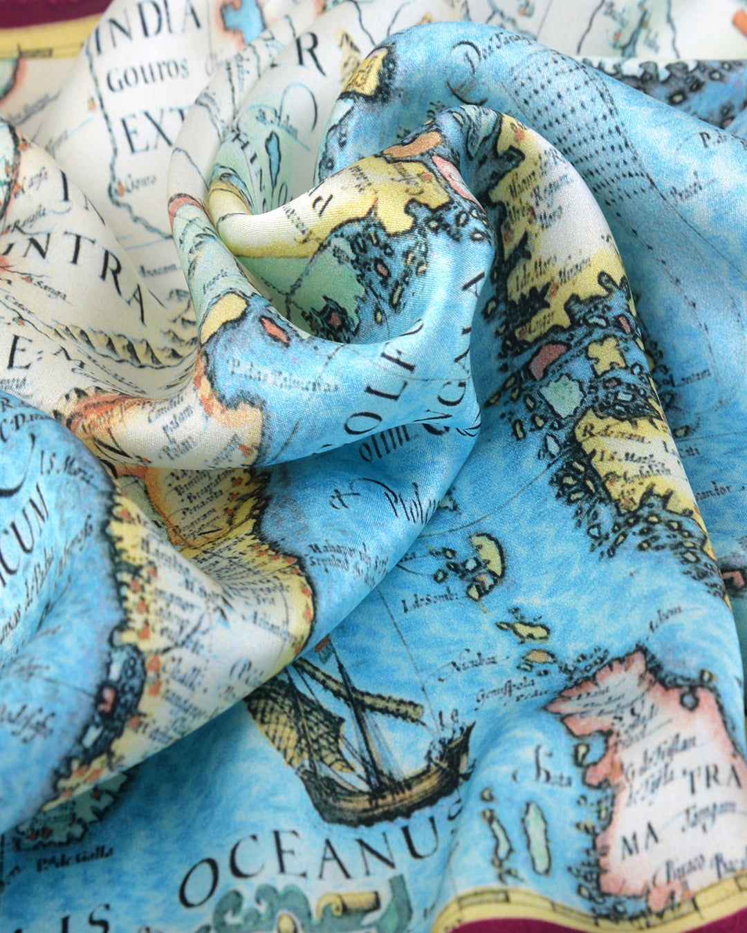Pocket Square-Blue Map - 3