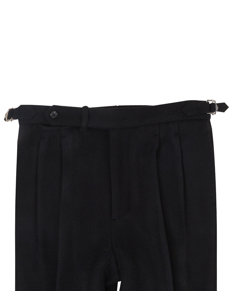 Black Wool Heavy Flannel Pant