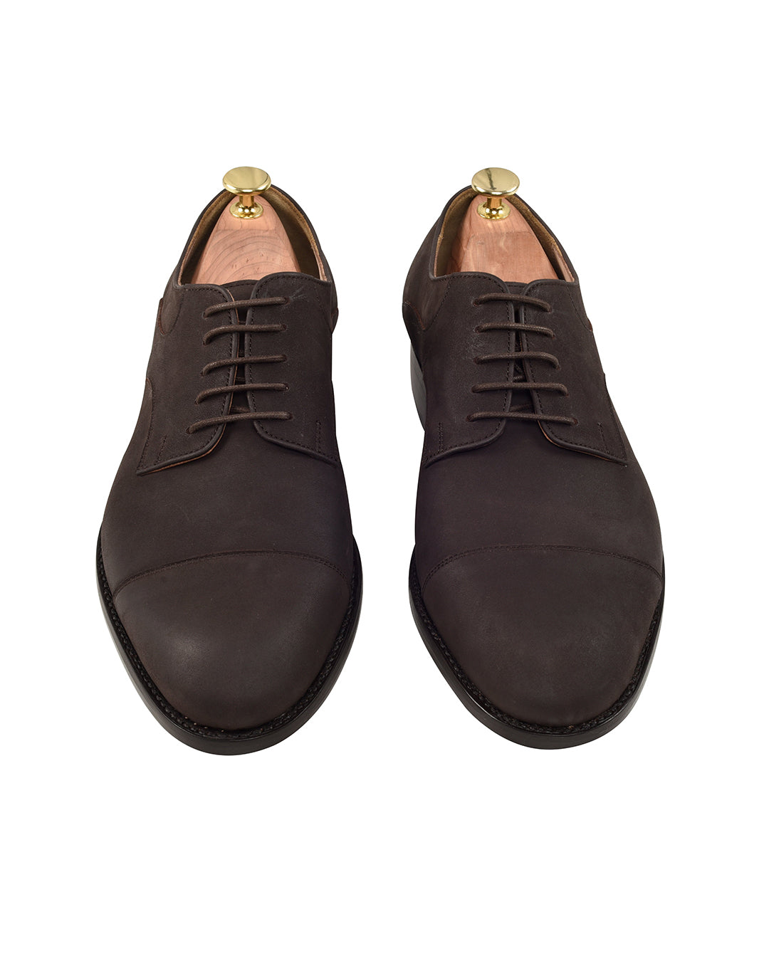 Brown Nubuck Captoe Derby - 4