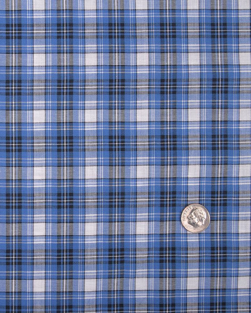 Blue Black White Madras Checks