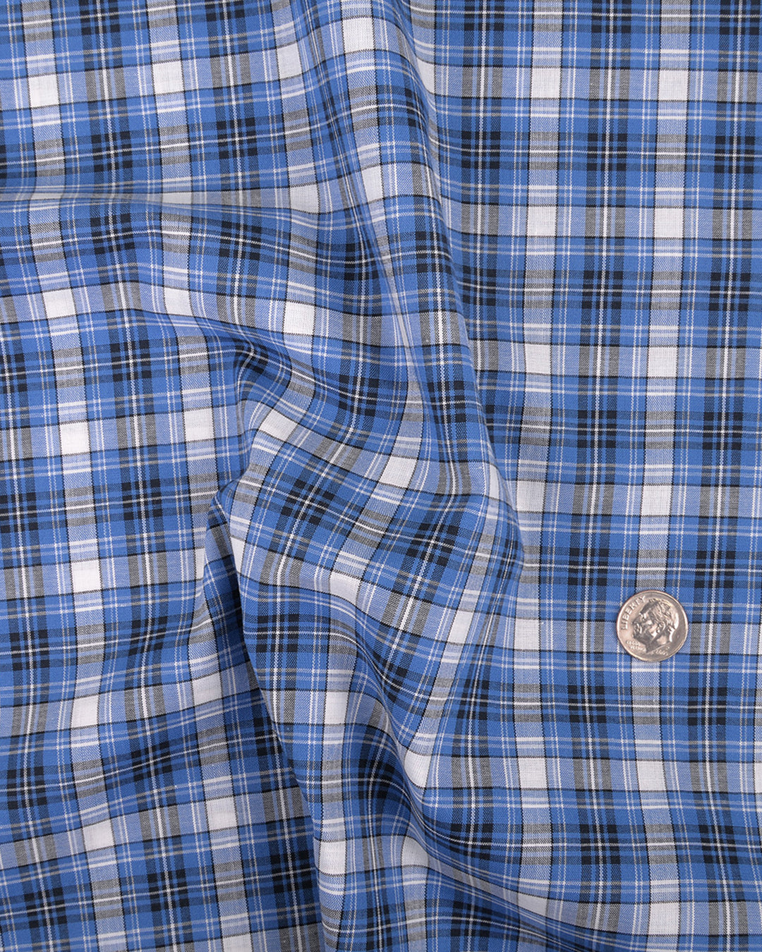 Blue Black White Madras Checks