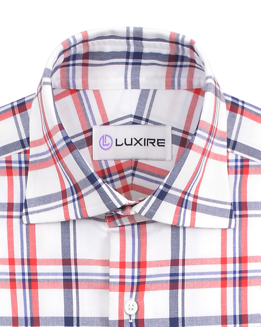 Classic Red Navy White Checks Oxford - 2