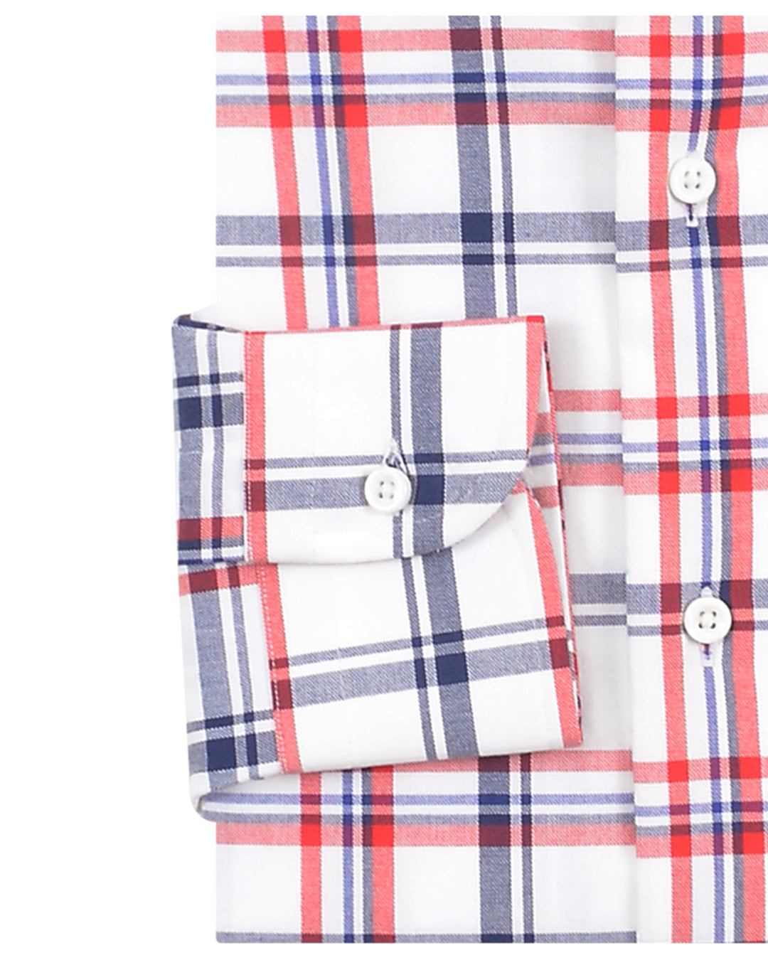 Classic Red Navy White Checks Oxford - 3