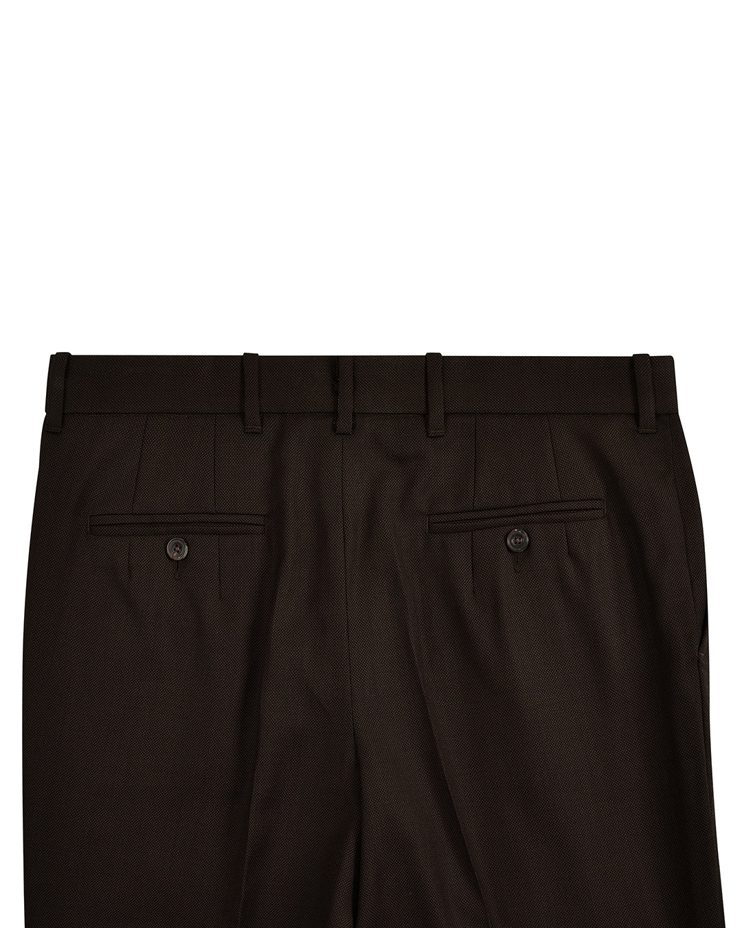 Brown Wool Birdseye Dress Pant - 3