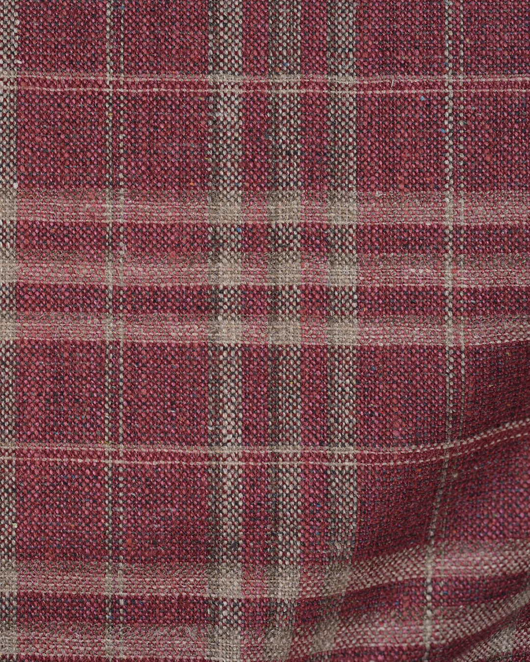 EThomas Maroon Windowpane Checks - 5