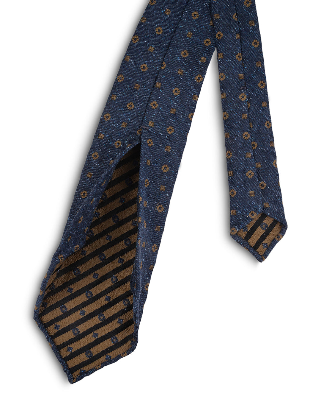 Bronze floral on Dark blue Tie - 2
