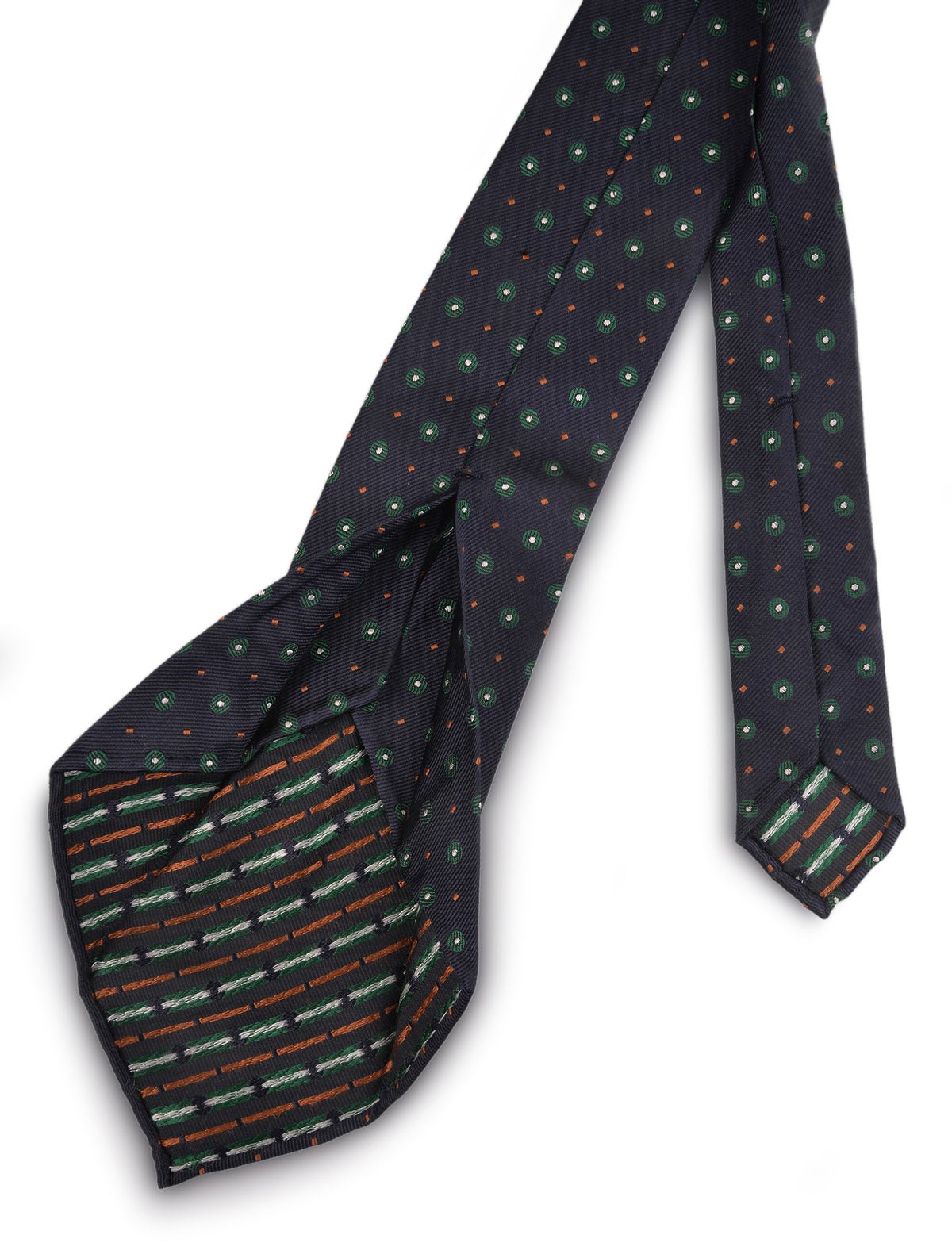 Navy Tie with Green Yellow Dot - 2