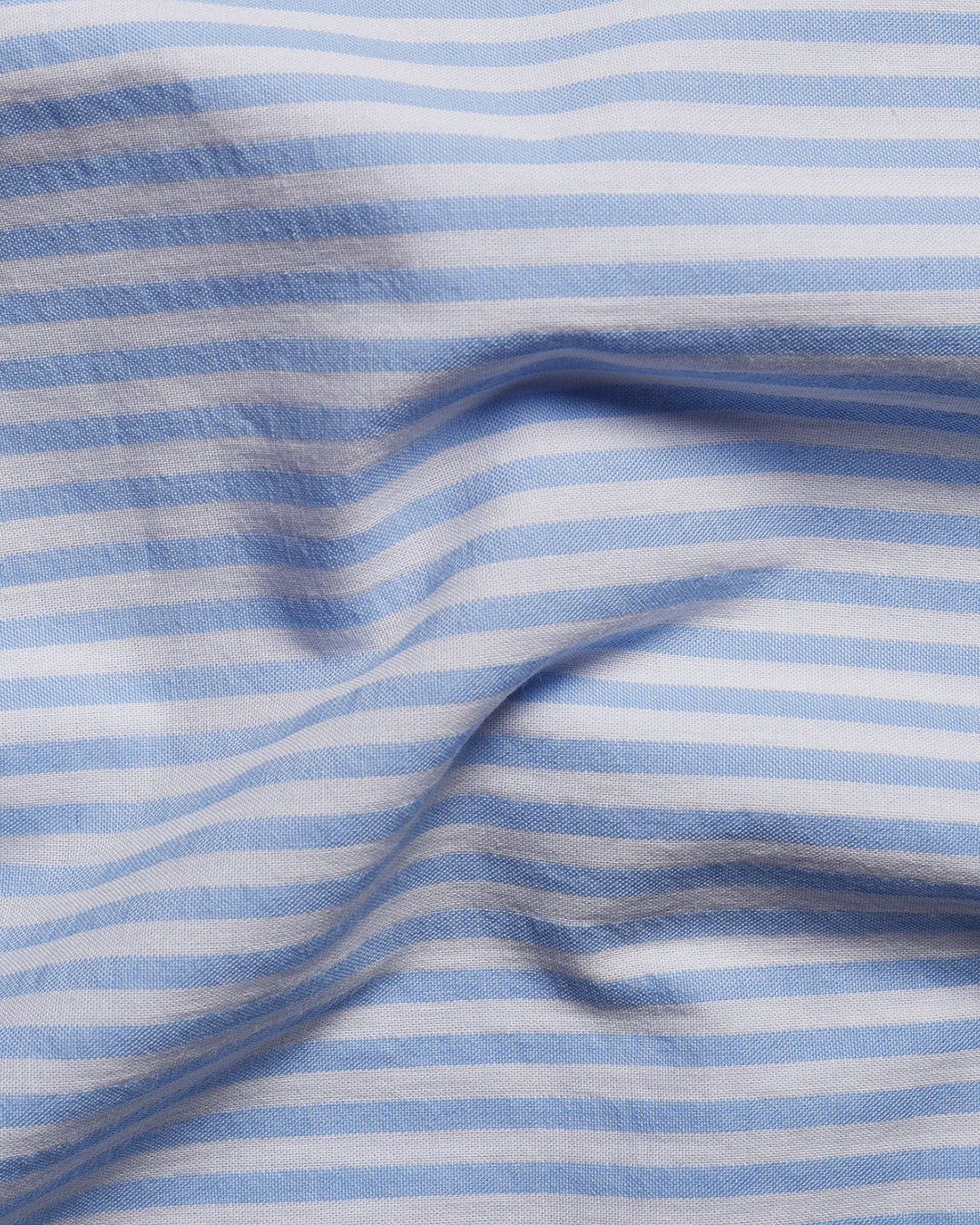 Summer Shirt in Powder Blue White Candy Stripes Seersucker - 5