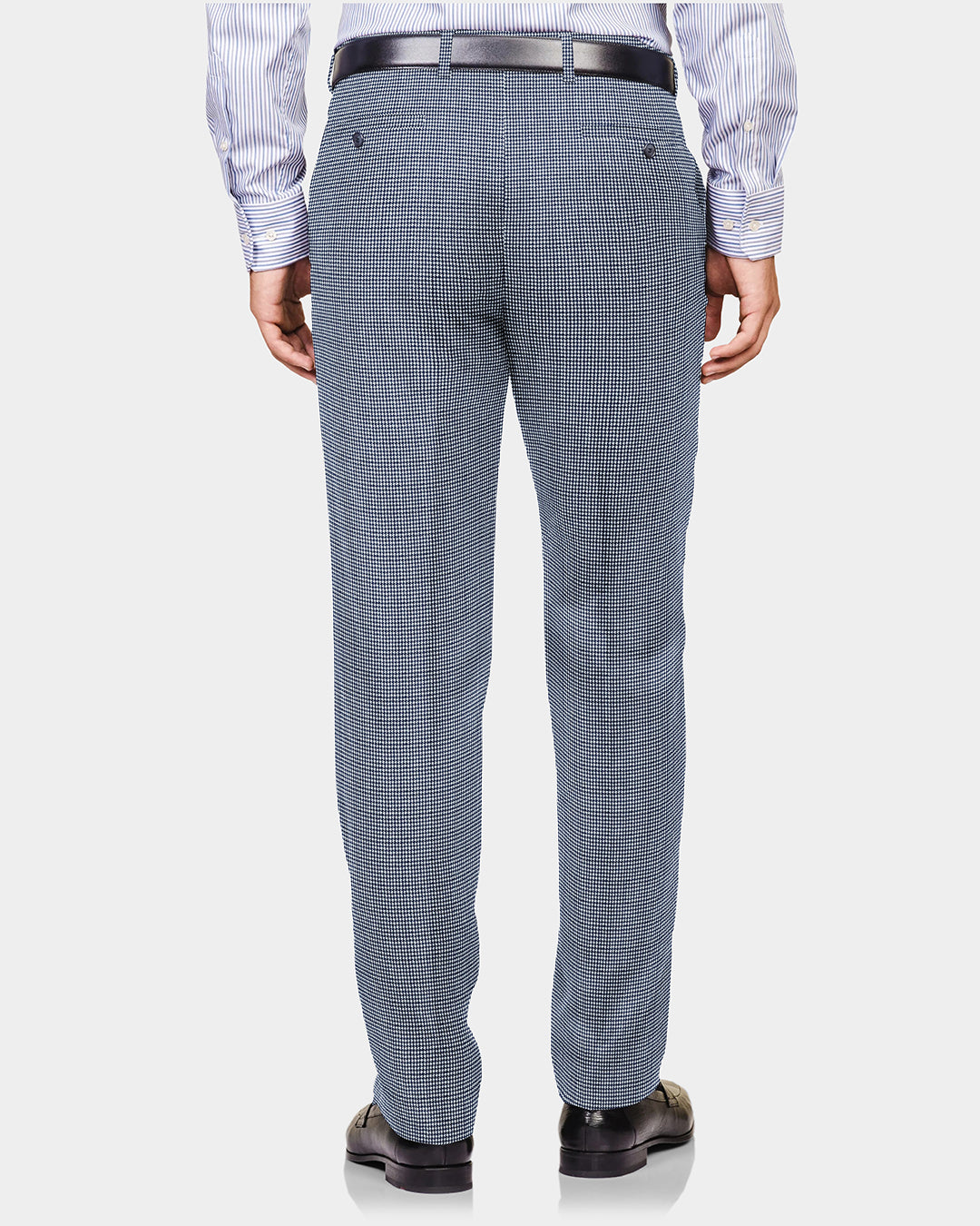 Dugdale Fine Worsted Pant - Fine Navy Dogtooth