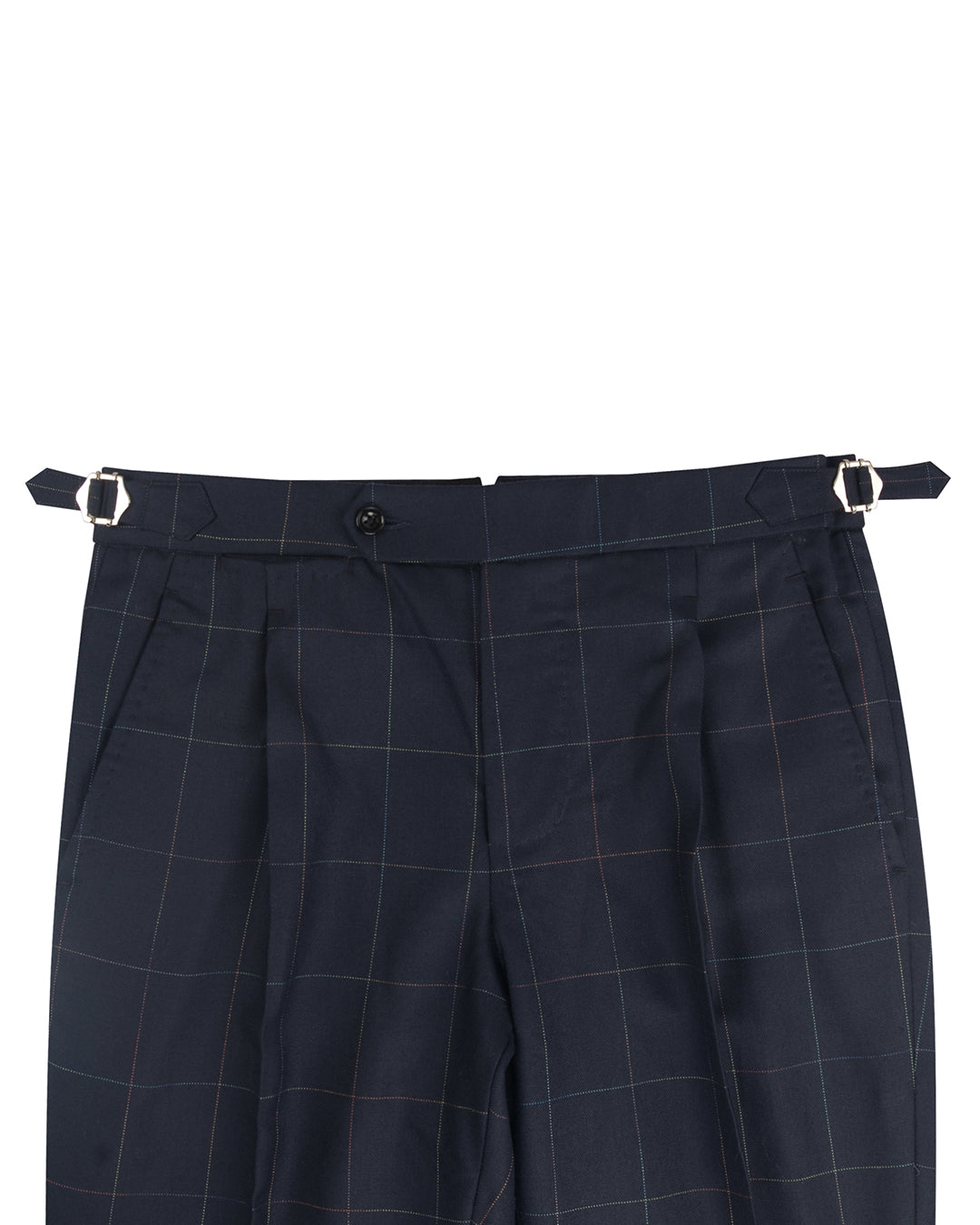 Dugdale Navy Windowpane Twill Pant