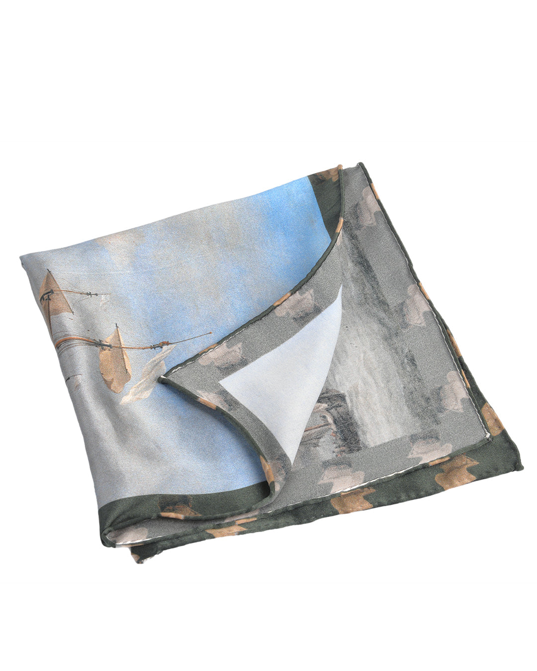 Pocket Square- Grey Sailor Boats - 2