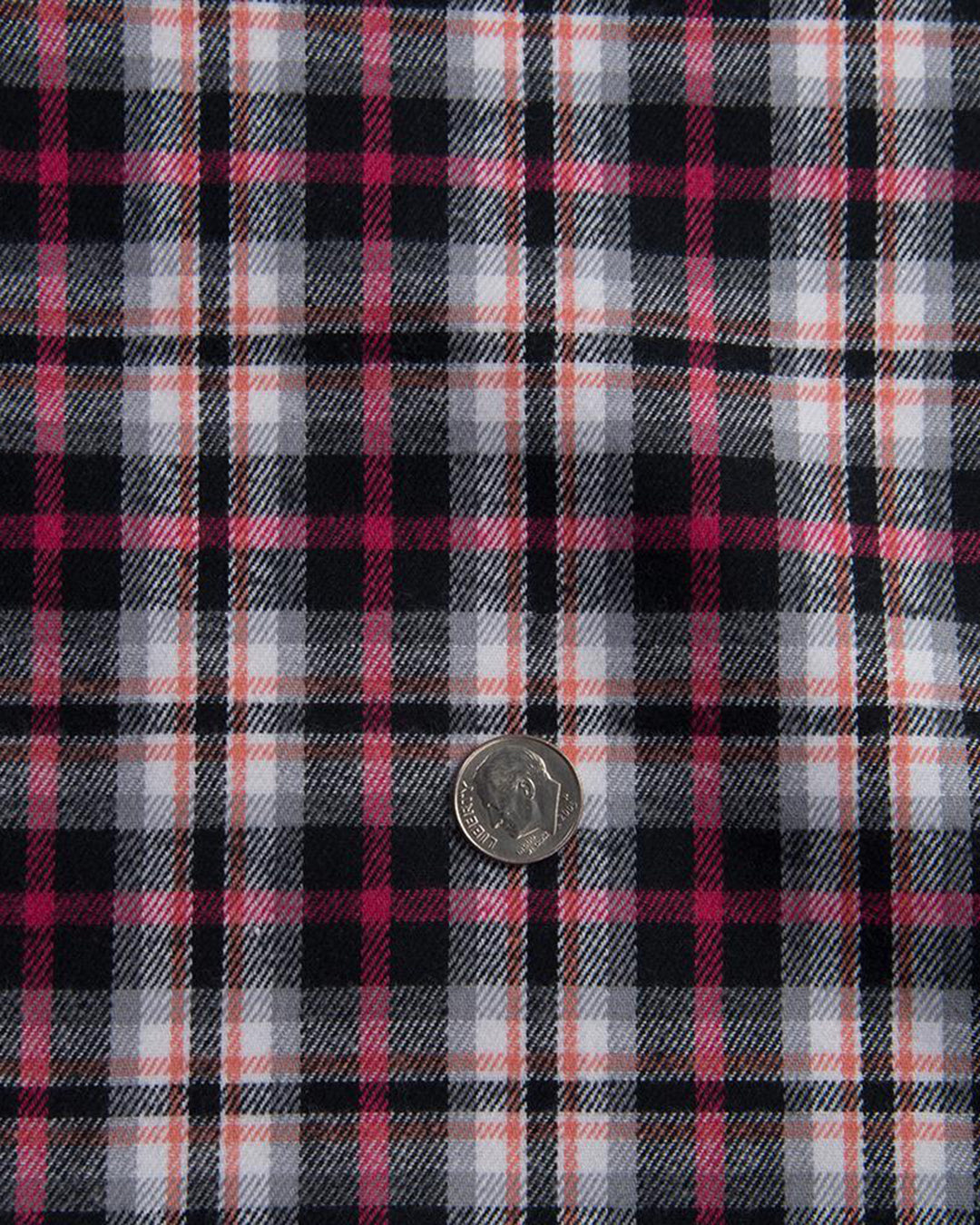 Pink Black White Madras Twill Flannel - 4