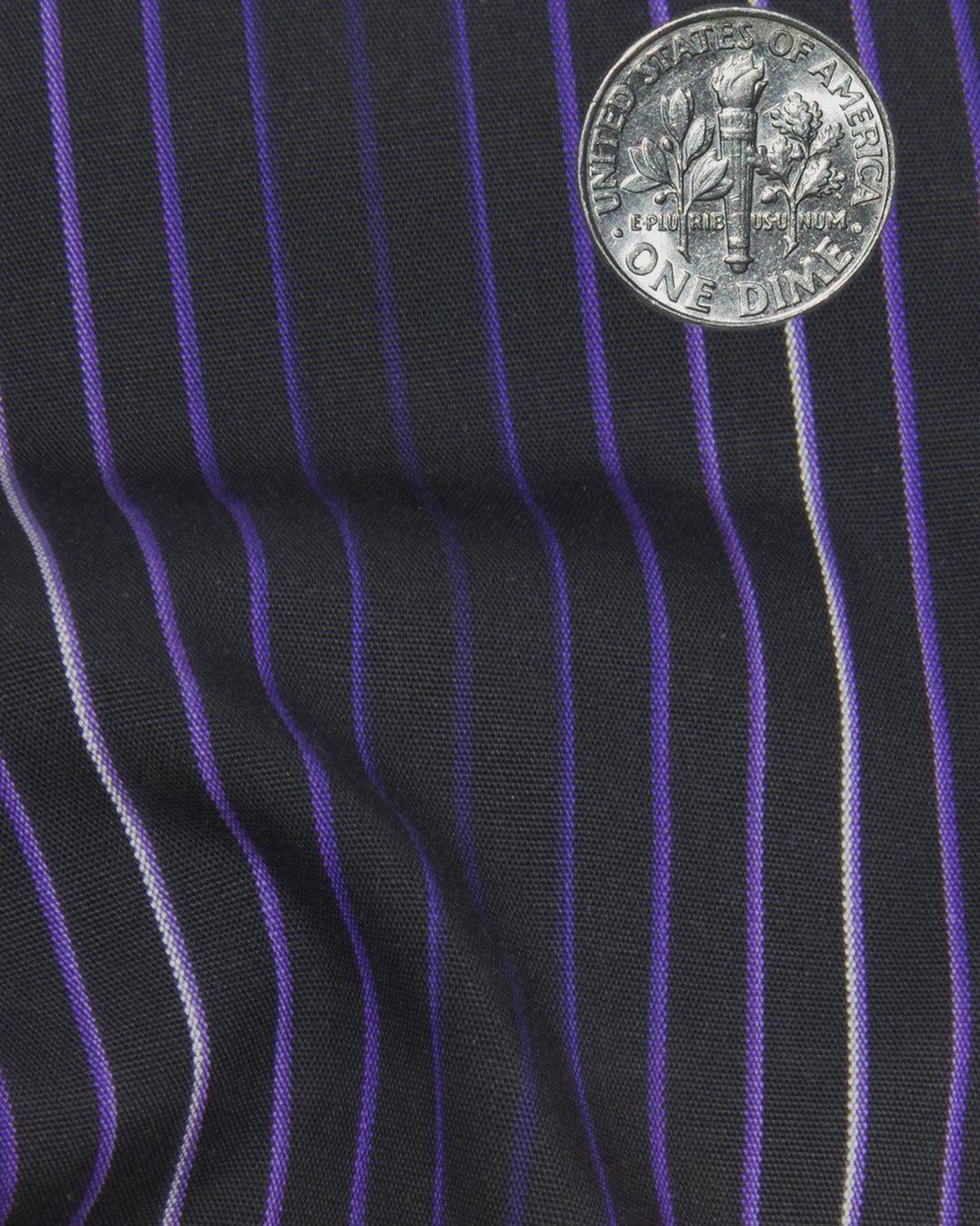 Evening Shirt:Purple Shawdow Stripes on Navy - 4