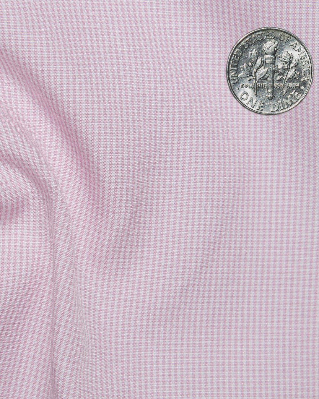 Pale Pink Hair Line Gingham - 4