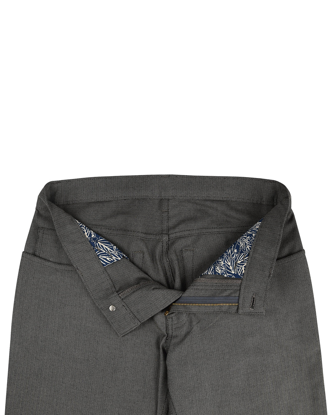 Grey Black Herringbone Pants