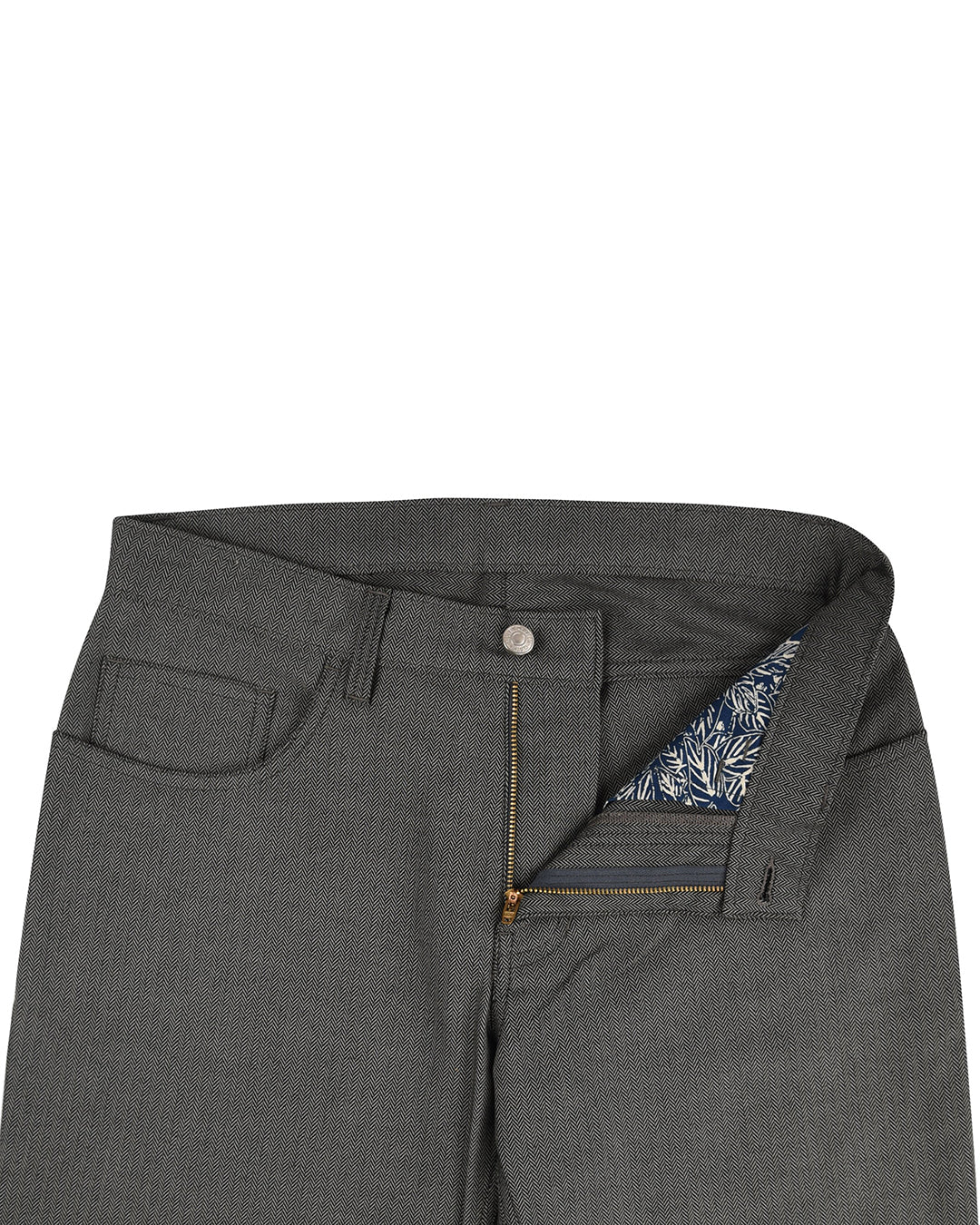 Grey Black Herringbone Pants