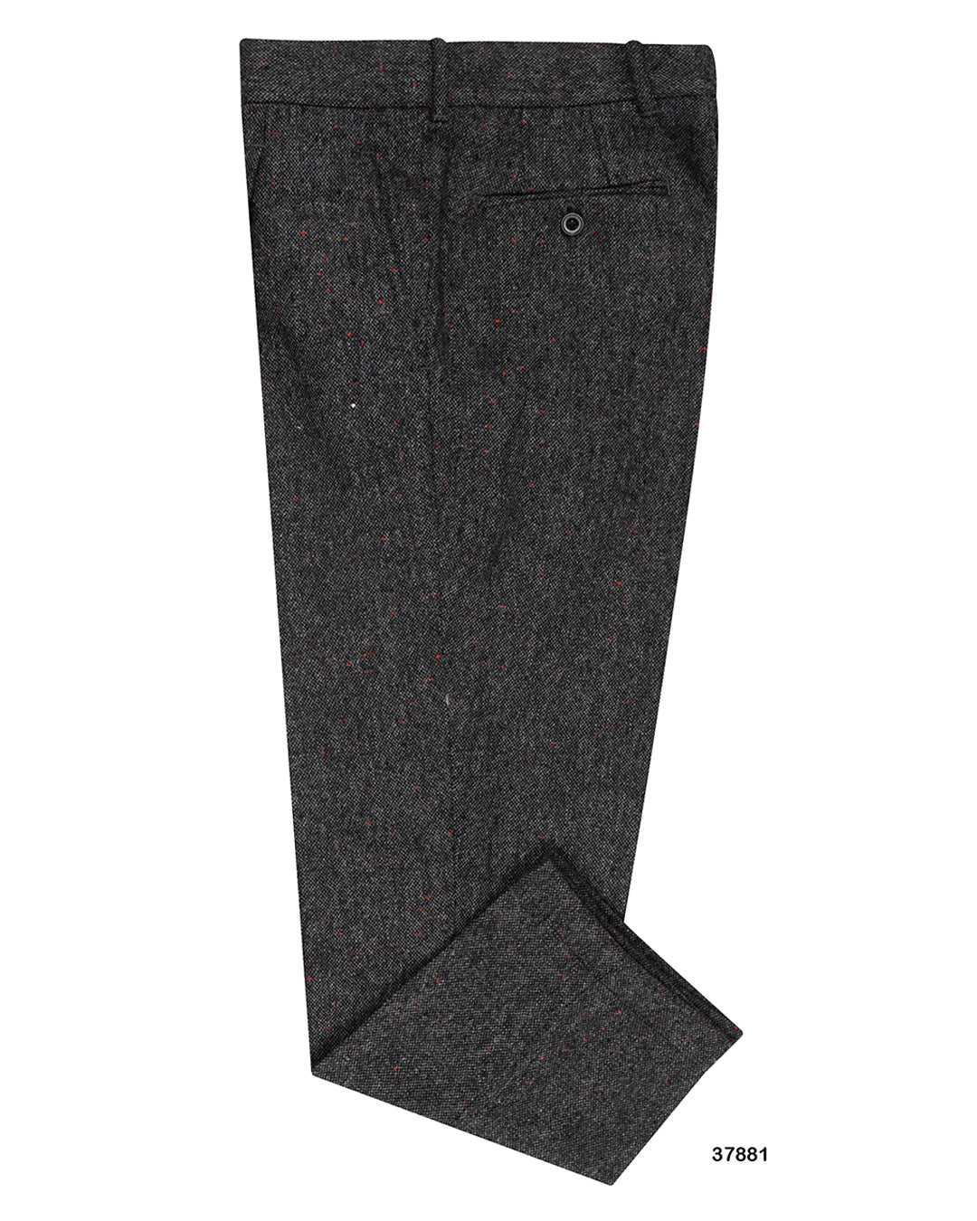 Holland & Sherry Tweed Wool Black & Grey With Red Point Tweed Point Tweed - 1