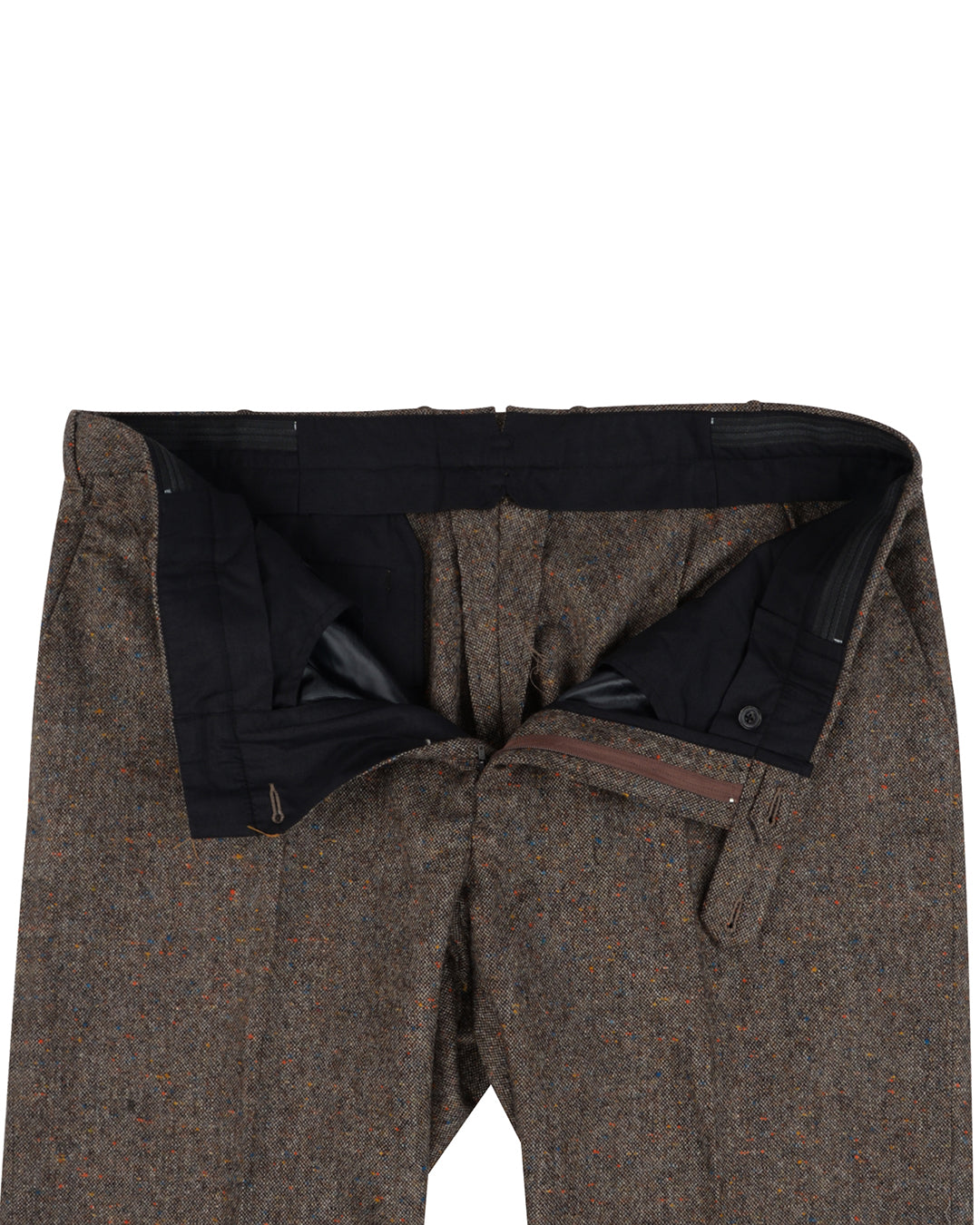 Holland & Sherry Tweed Wool Multicolor Brown Tint - Pink With Blue Orange Point Tweed - 3