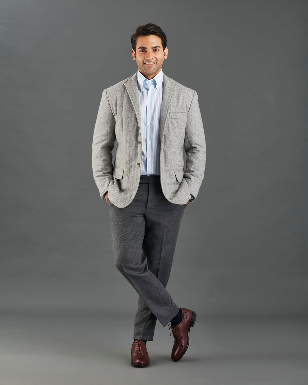 Grey Wool Flannel Chore Coat - 3