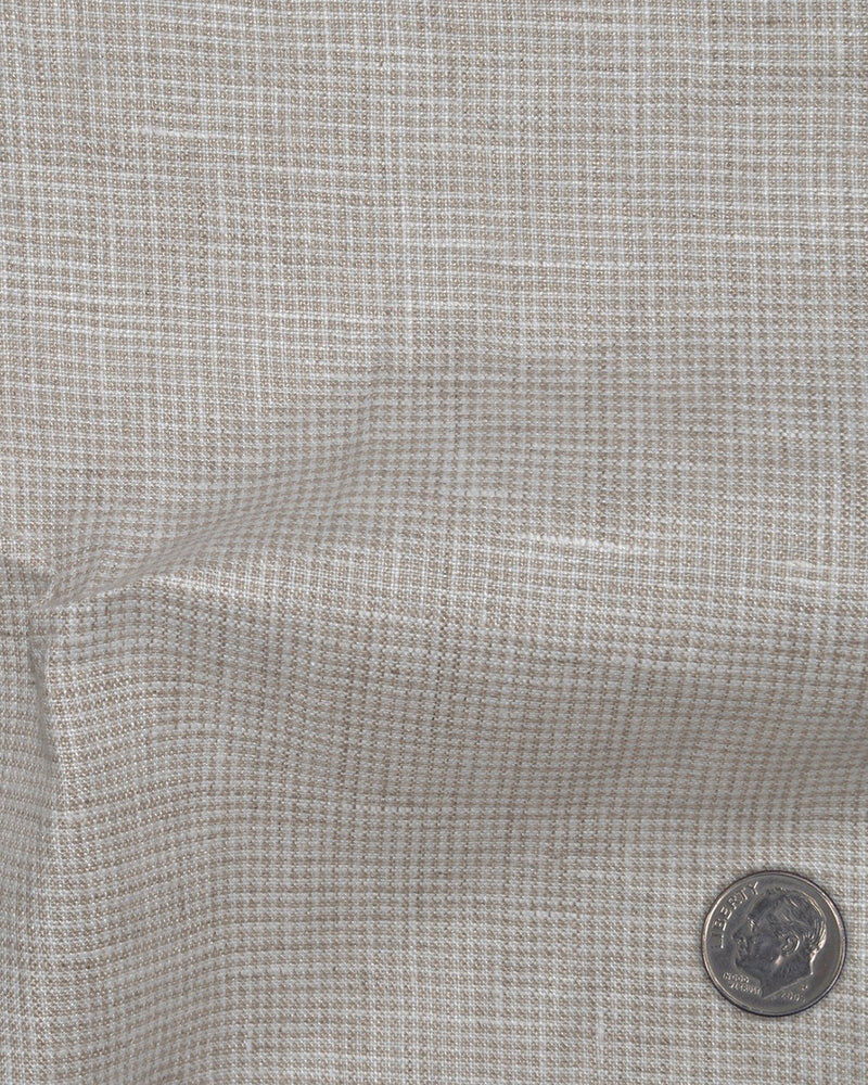 Irish Linen: Ecru White Mini Houndstooth Checks