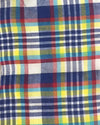 Hand Woven Bleeding Madras: Blue Yellow Plaid