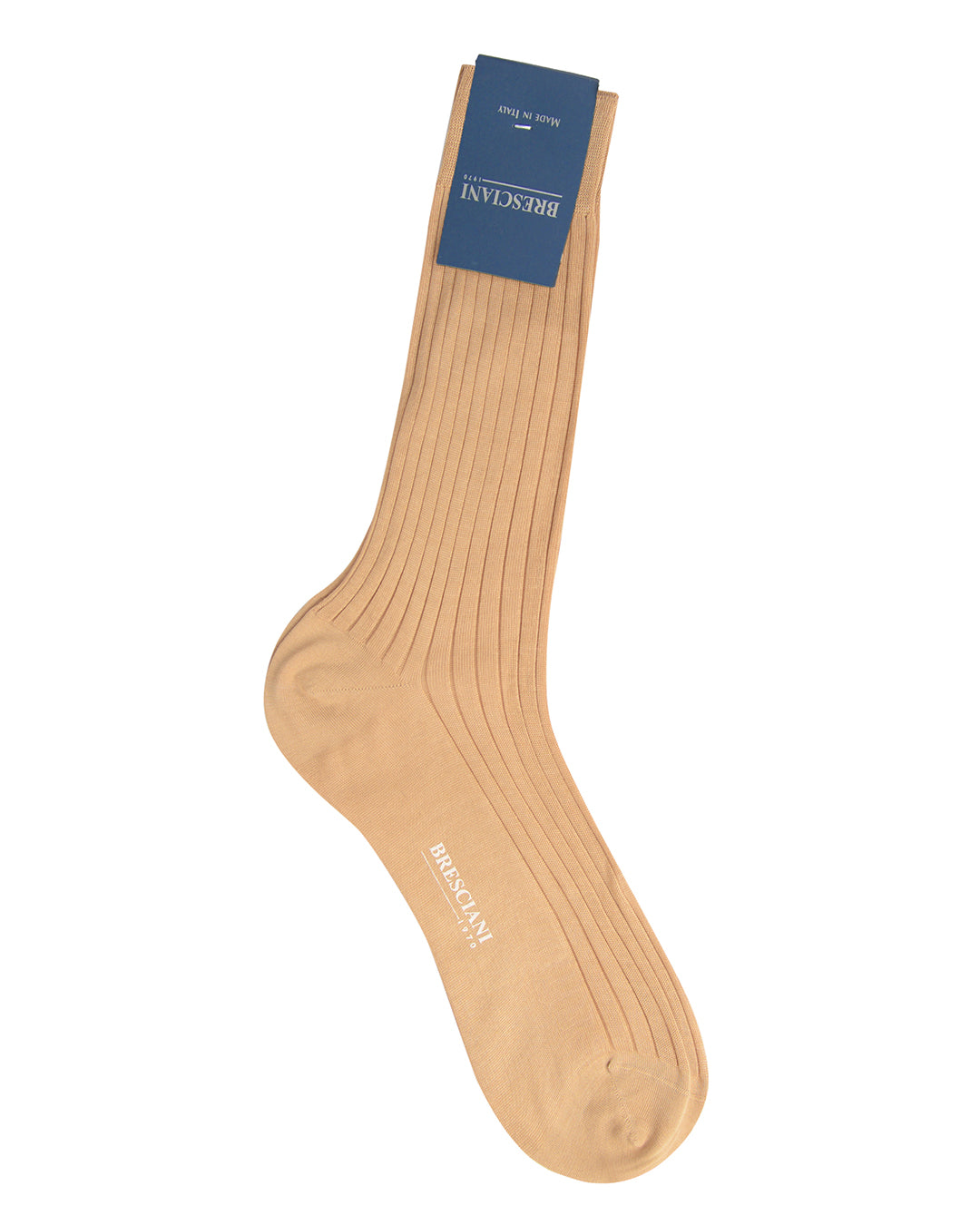 Bresciani  Cotton Rib Socks-Avana - 1