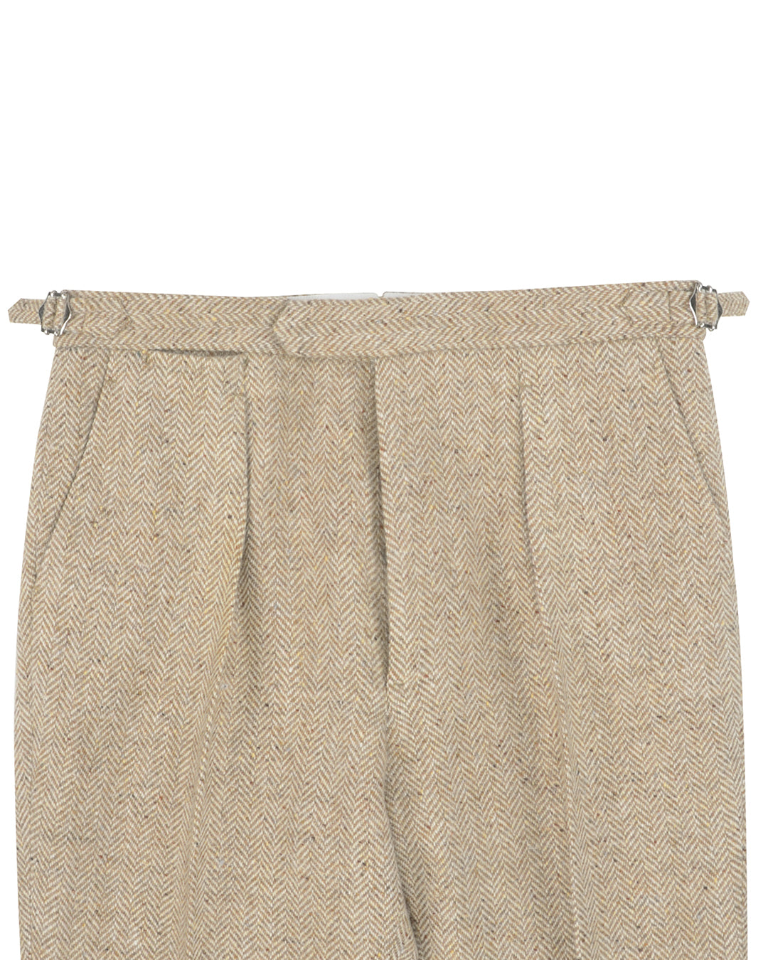 Molloy Herringbone Donegal Tweed Pants - Light Tan - 2
