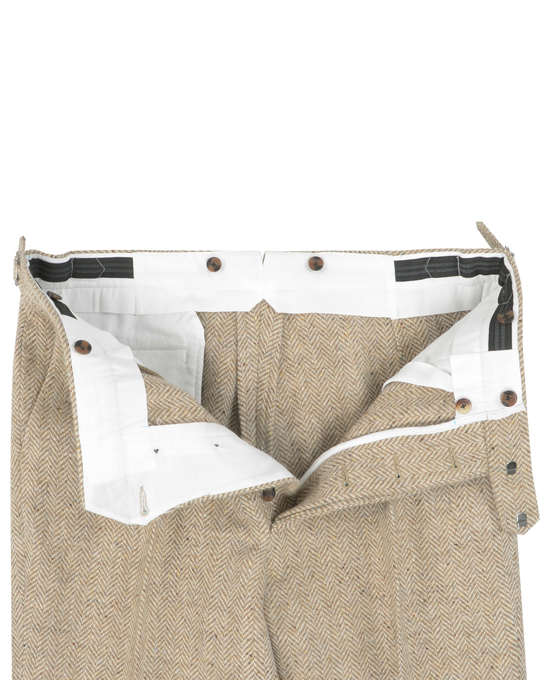 Molloy Herringbone Donegal Tweed Pants - Light Tan - 4