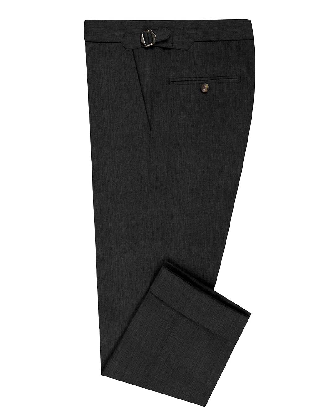 Washable Wool Pants: Plain Charcoal Grey - 1