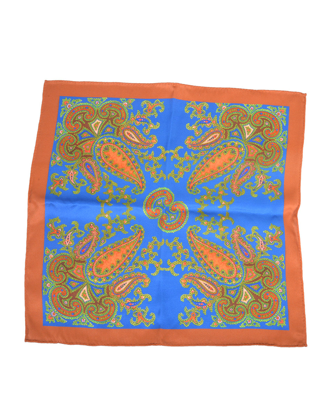 Pocket Square- Paisley Creeper On Blue - 1