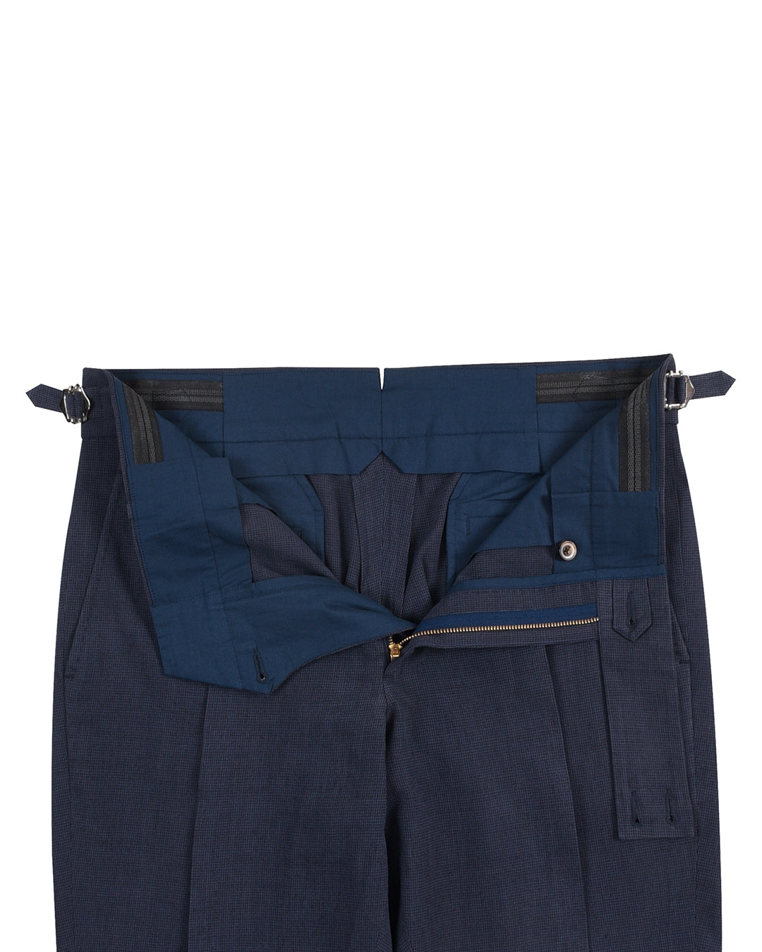 Sondrio: Linen Silk Houndstooth Blue