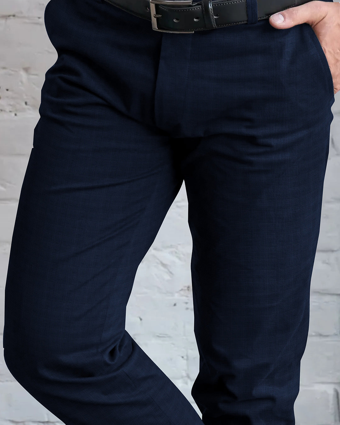 VBC Blue Black Mini Checks Pants - 2