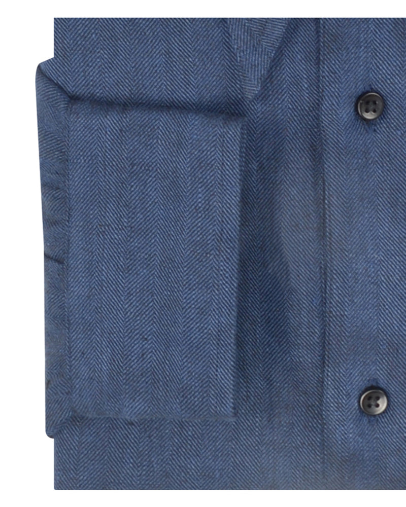 Linen: Lustrous Navy Herringbone