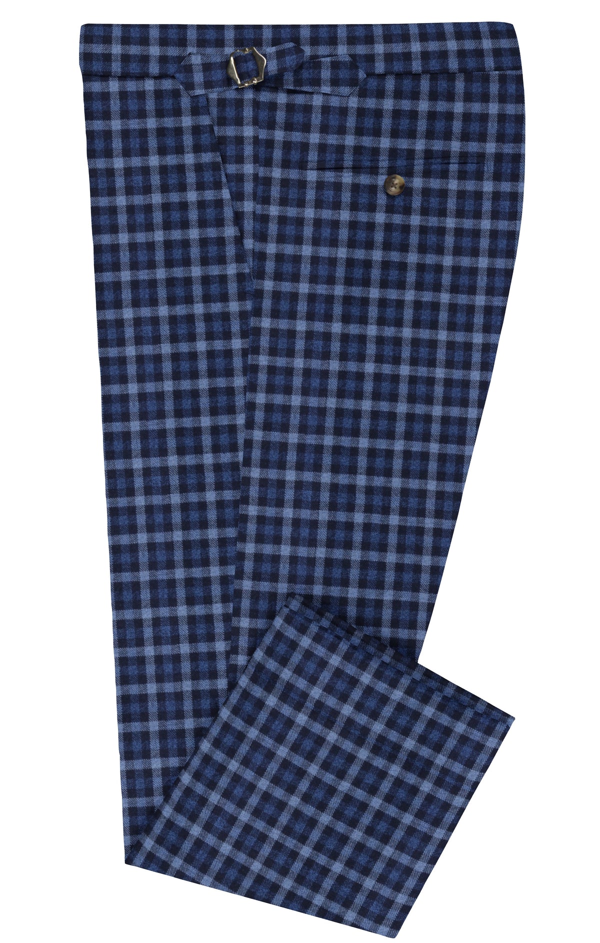 VBC Blue & Black Checks Twill Pant - 1