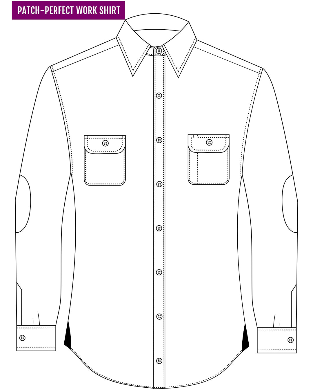 Dugdale Light Blue Windowpane Tweed Work Shirt - 6