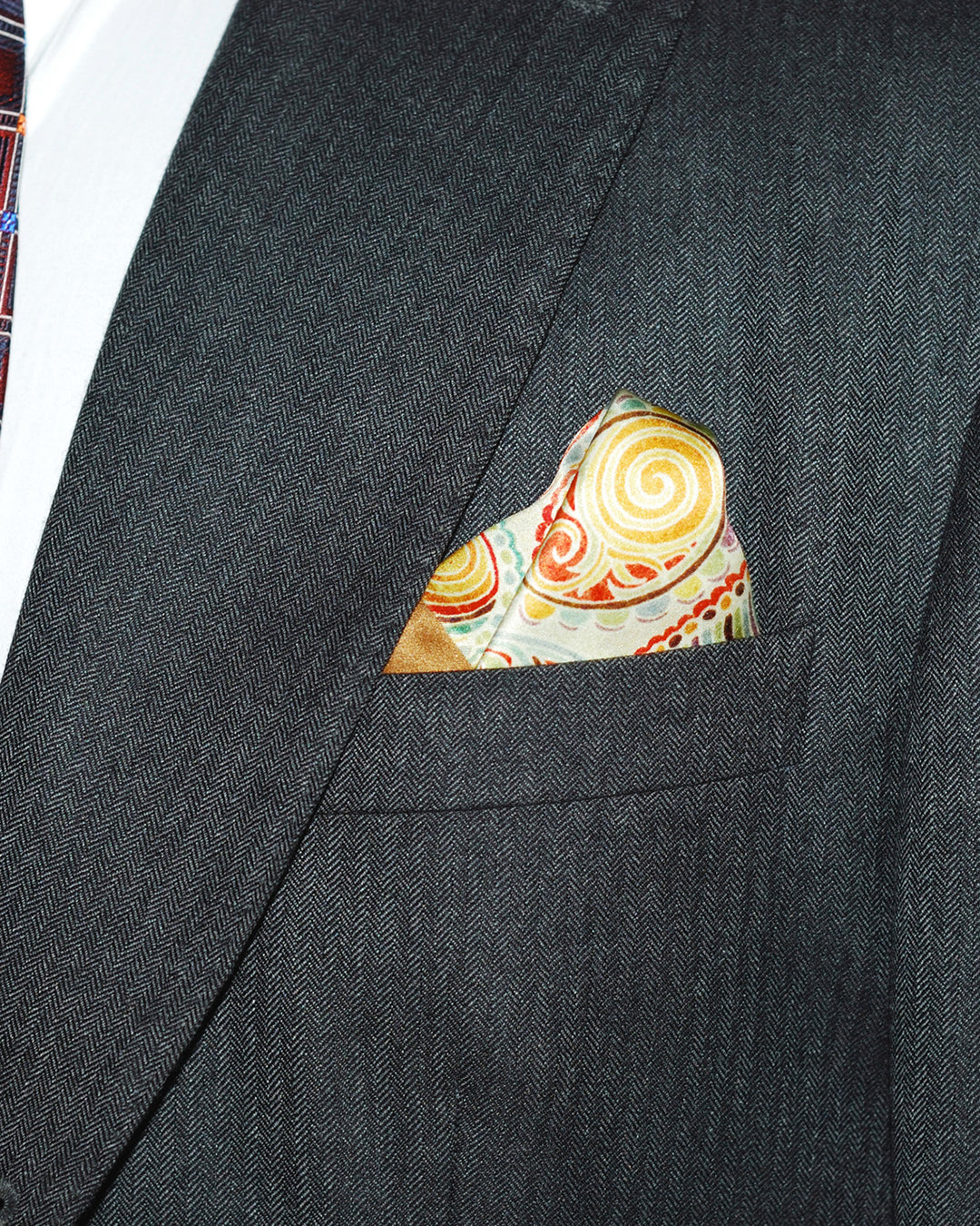 Gold Paisley Pocket Square - 3