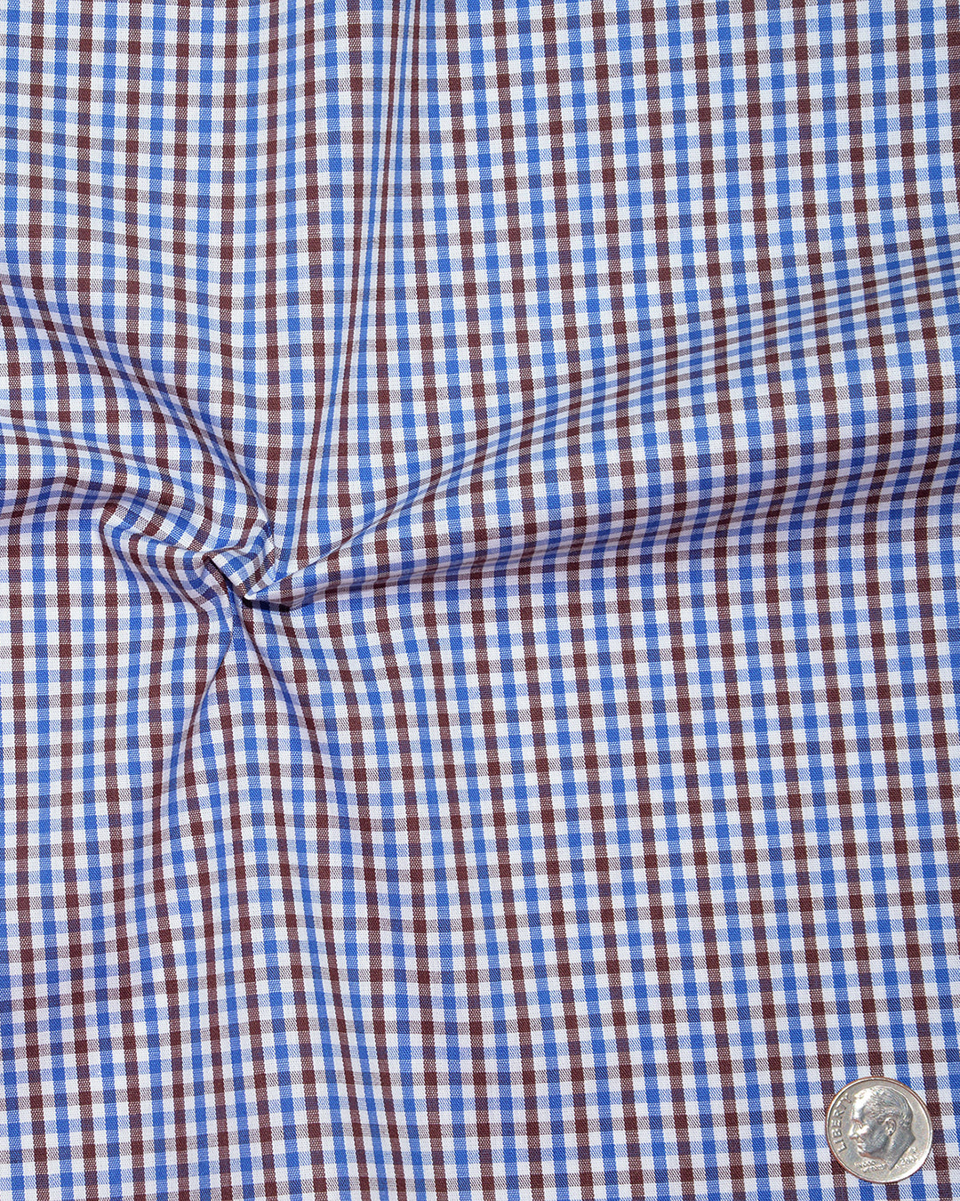 Blue Brown White Gingham Checks - 4