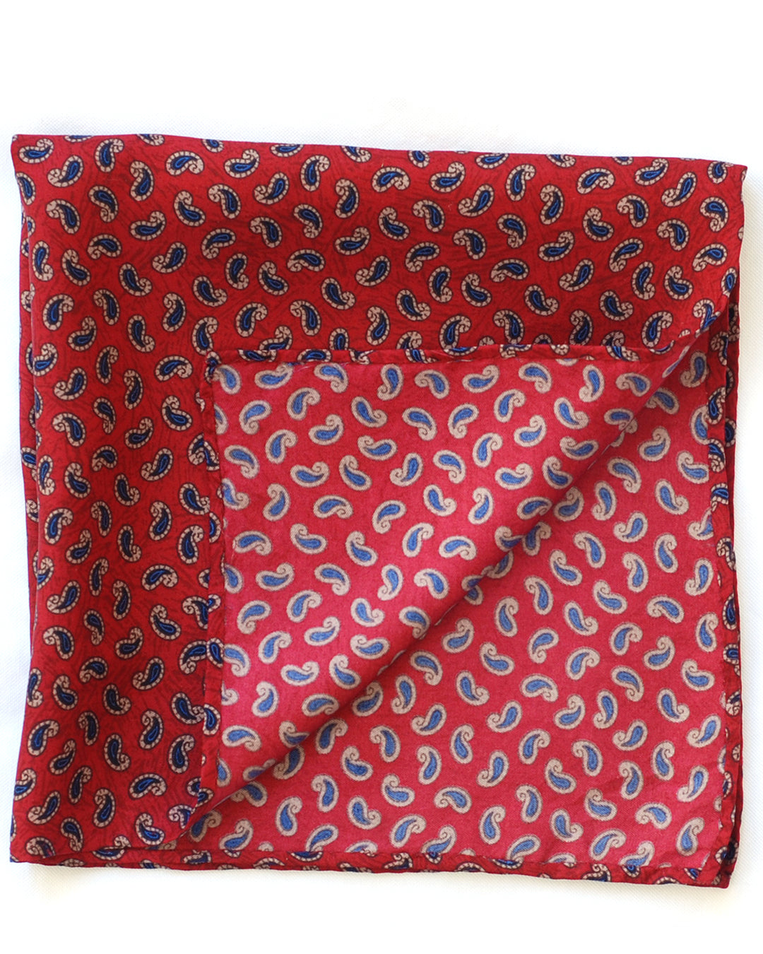 Red Paisley Pocket Square - 1