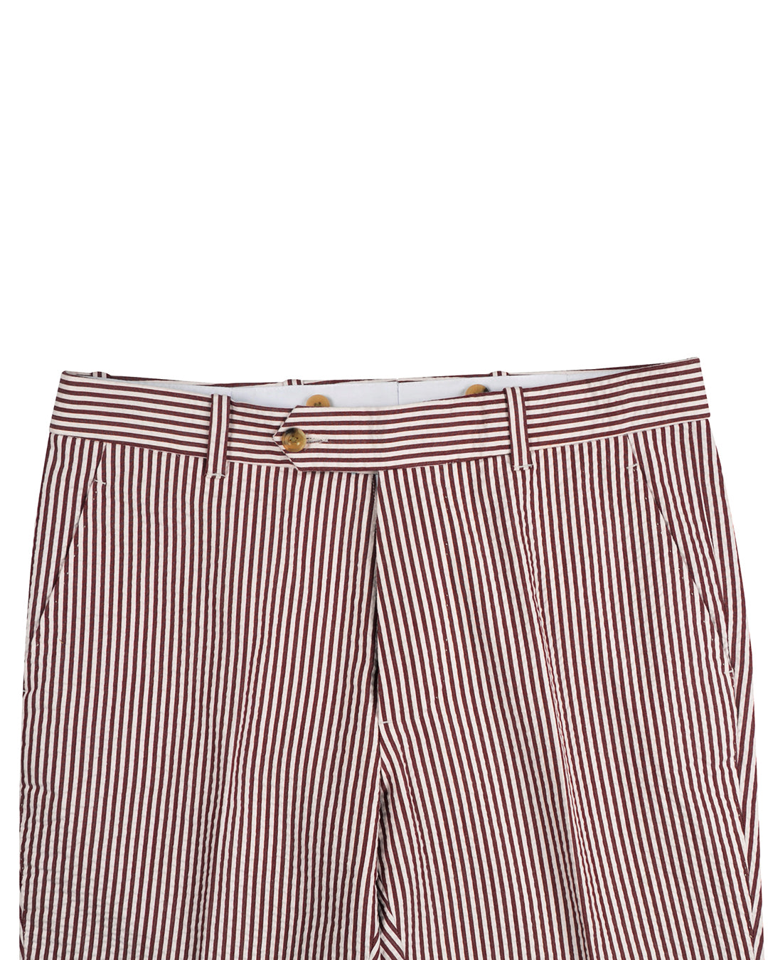 Rose Red White Bengal Stripes Seersucker - 2