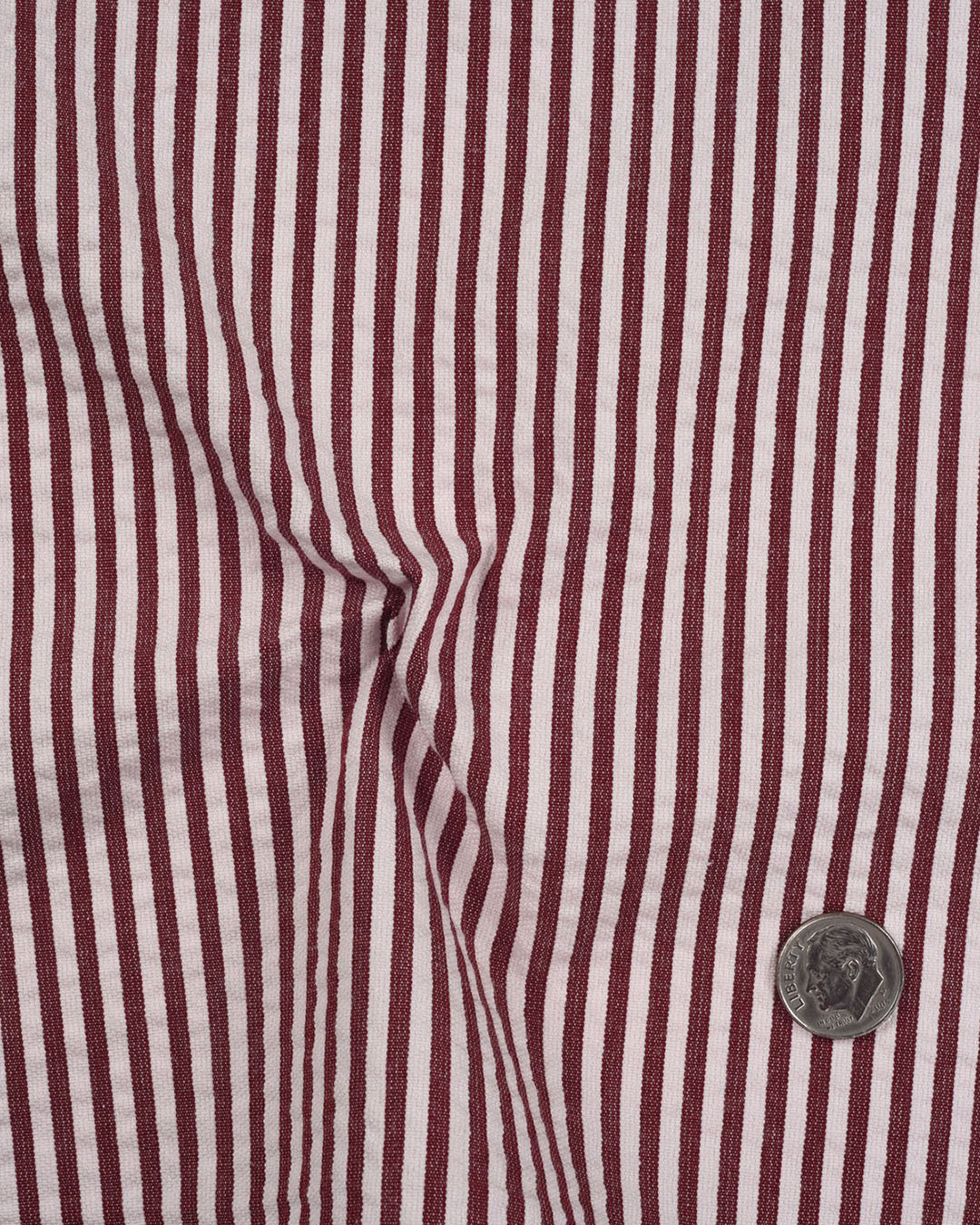 Shorts in Rose Red White Bengal Stripes Seersucker - 3