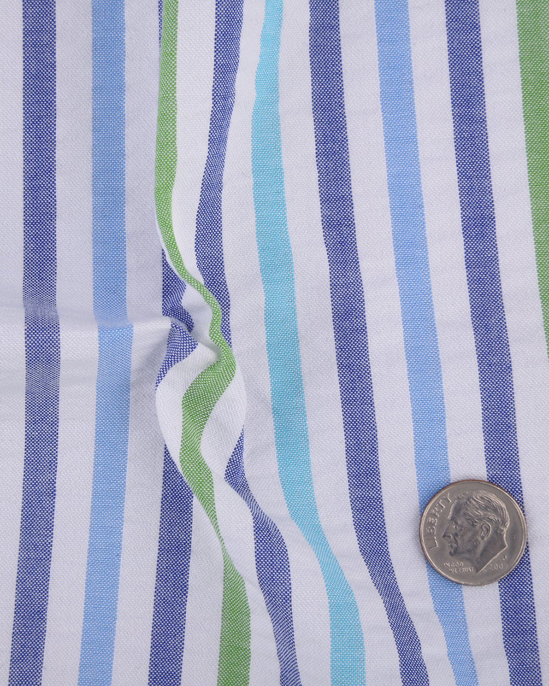 Cotton Blue Green on White Seersucker - 5